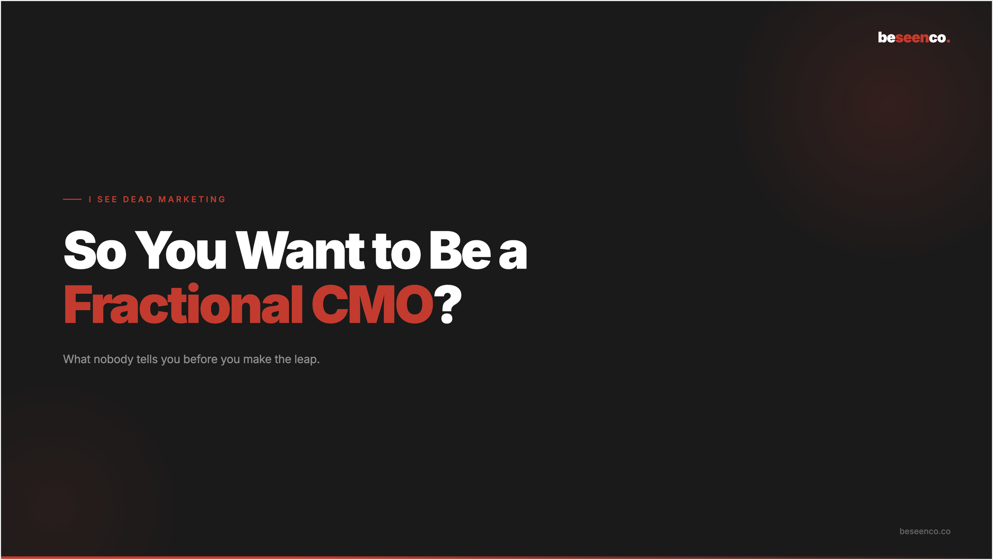 So You Want to Be a Fractional CMO?